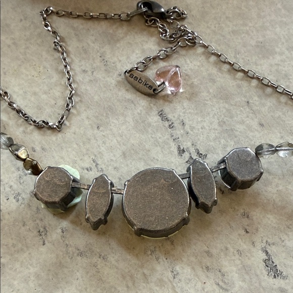 Sabika Spring 2020 Rose and Crystal Necklace - Picture 5 of 5